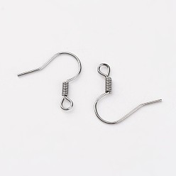 Gunmetal Iron Earring Hooks, with Horizontal Loop, Cadmium Free & Lead Free, Gunmetal, 17x17.5mm, Hole: 2mm