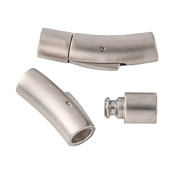 Matte Platinum Color 304 Stainless Steel Bayonet Clasps, Matte Platinum Color, 30x10x8mm, Hole: 6mm