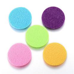 Mixed Color Fibre Perfume Pads, Essential Oils Diffuser Locket Pads, Flat Round, Mixed Color, 30x3mm