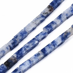 Jaspe Avec Point Bleu Perles de jaspe tache bleue naturelle, cuboïde, 4~5x2x2mm, Trou: 0.8mm, Environ 82~84 pcs/chapelet, 14.76~15.15 pouce (37.5~38.5 cm)