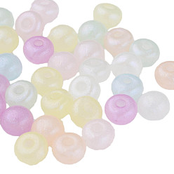 Mixed Color Acrylic Beads, Glitter Beads, Half Drilled, Half Round, Mixed Color, 10x7mm, Hole: 2.5mm, about 1130pcs/500g