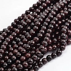 Granate Natural, granate hebras de perlas ronda, 3~4 mm, agujero: 1 mm, sobre 98 unidades / cadena, 15.35 pulgada
