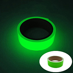 Verde Brillan en la cinta oscura, cinta de papel fluorescente, cinta de seguridad luminosa, para el escenario, escalera, paredes, pasos, salidas, verde, 0.5 cm, sobre 5 m / rollo