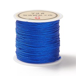 Bleu 50 yards cordon de noeud chinois en nylon, cordon de bijoux en nylon pour la fabrication de bijoux, bleu, 0.8mm