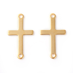 Oro 201 conectores de eslabones de acero inoxidable, cruz de lado, dorado, 23x12.5x0.6 mm, agujero: 1.6 mm