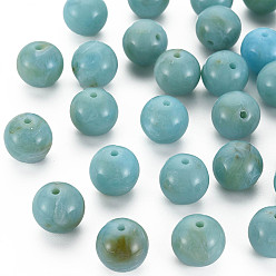 Turquoise Perles acryliques de pierres précieuses imitation ronde, turquoise, 20mm, trou: 3 mm, environ 110 pcs / 500 g