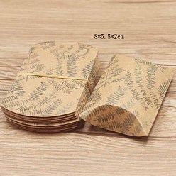 Leaf Paper Pillow Candy Boxes, Gift Boxes, for Wedding Favors Baby Shower Birthday Party Supplies, Flower Pattern, 8x5.5x2cm