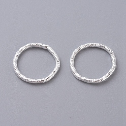 Silver Iron Textured Jump Rings, Open Jump Rings, for Jewelry Making, Silver, 12x1mm, 18 Gauge, Inner Diameter: 10mm, about 1950~2000pcs/bag