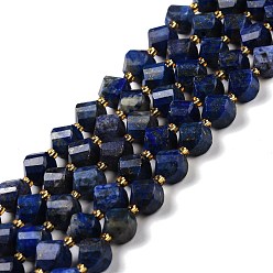 Lapis Lazuli Natural Lapis Lazuli Beads Strands, Faceted, Twist, 9~10mm, Hole: 1mm, about 35pcs/strand, 15.55 inch(39.5cm)