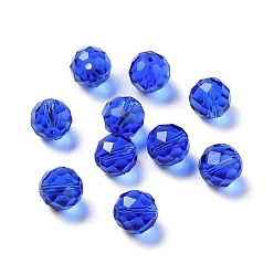 Azul Medio Imitación de vidrio cuentas de cristal austriaco, facetados, rondo, azul medio, 8 mm, agujero: 1 mm