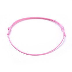 Бледно-Розовый Экологичный корейский вощеный браслет из полиэстера, розовый жемчуг, 10-5/8 дюйм ~ 11 дюйм (27~28 см), 1 мм