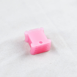 Rose Nacré Planches d'enroulement de fil en plastique, bobines de fil dentaire, pour ranger le fil à broder au point de croix, perle rose, 38x35mm
