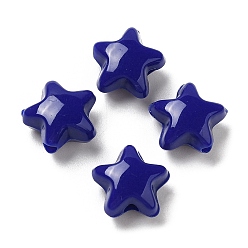 Bleu Foncé Perles acryliques opaques, étoiles, bleu foncé, 11x11.5x7mm, Trou: 2mm, environ1245 pcs / 500 g