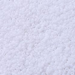 (RR402) Blanc Perles rocailles miyuki rondes, perles de rocaille japonais, (rr 402) blanc, 11/0, 2x1.3mm, trou: 0.8 mm, sur 1100 pcs / bouteille, 10 g / bouteille