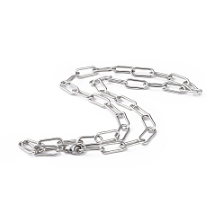 Color de Acero Inoxidable 201 collar de cadena con clip de acero inoxidable para hombres y mujeres, color acero inoxidable, 20.67 pulgada (52.5 cm)