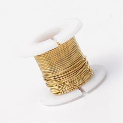 Gold Round Copper Jewelry Wire, Gold, 0.3mm, about 164.04 Feet(50m)/roll