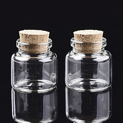 Clear Glass Jar Glass Bottles Bead Containers, with Cork Stopper, Wishing Bottle, Clear, 30x30mm, Hole: 17mm, Capacity: 21ml(0.71 fl. oz)