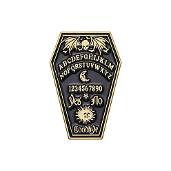 Hexagon Divination Board Theme Enamel Pin, Golden Tone Alloy Badge for Backpack Clothes, Hexagon, 30x19mm