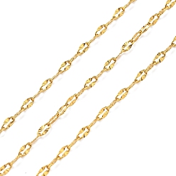 Real 18K Gold Plated 304 Stainless Steel Link Chains, Soldered, with Spool, Real 18K Gold Plated, 4x1.5x0.5mm, 10m/roll