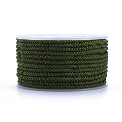 Olive Drab Polyester Braided Cord, Olive Drab, 2mm, about 16.4 yards(15m)/roll