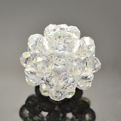 Claro Cuentas redondas de cristal transparente de cristal, perlas de racimo, Claro, 14 mm, perlas: 4 mm