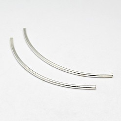 Silver Tube 925 Sterling Silver Beads, Silver, 24~26x1.5mm, Hole: 1mm