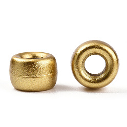 Plateado en Oro Perlas de plástico pintadas con spray, barril, oro chapado, 9x6 mm, agujero: 3.8 mm, Sobre 1900 unidades / 500 g