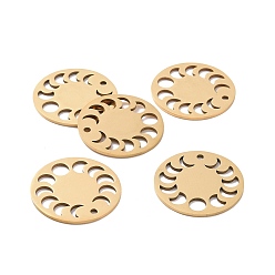 Golden 201 Stainless Steel Pendants, Laser Cut, Phase of the Moon, Golden, 23x1mm, Hole: 1.8mm