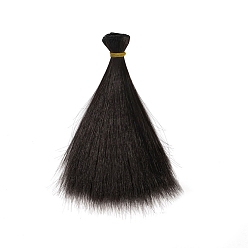 Black Plastic Long Straight Hairstyle Doll Wig Hair, for DIY Girl BJD Makings Accessories, Black, 5.91 inch(15cm)