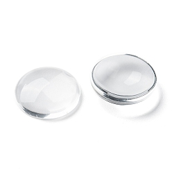 Clear Transparent Glass Cabochons, Clear Dome Cabochon for Cameo Photo Pendant Jewelry Making, Clear, 15.5~16x4~5mm