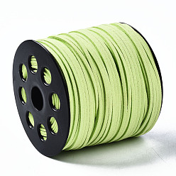 Césped Verde Cordón de gamuza sintética ecológico, encaje de imitación de gamuza, verde césped, 3.0x1.4 mm, sobre 90 m / rollo