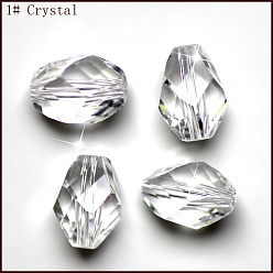 Прозрачный Имитация Австрийские кристаллические шарики, класс AAA, граненые, двухконусные, прозрачные, 8x10.5 мм, отверстие : 0.9~1 мм
