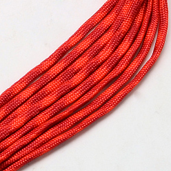 Red 7 Inner Cores Polyester & Spandex Cord Ropes, for Rope Bracelets Making, Red, 4mm, about 109.36 yards(100m)/bundle, 420~500g/bundle