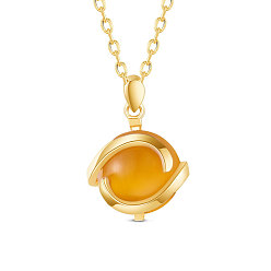 Золотой Ожерелье shegrace 925 из стерлингового серебра, с опалом, золотые, круглые, золотые, 17.72 дюйм (45 см)