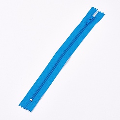 Dodger Blue Garment Accessories, Nylon Closed-end Zipper, Zip-fastener Components, Dodger Blue, 23.5~24x2.5cm