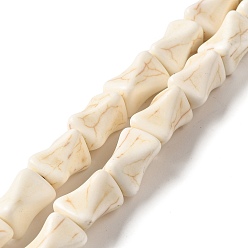 Cordón Viejo Hilos de perlas sintéticas teñidas de turquesa, encaje antiguo, 12.5x8.5x8 mm, agujero: 1.2 mm, sobre 30 unidades / cadena, 15.16'' (38.5 cm)