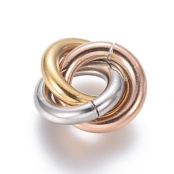 Multicolor Revestimiento iónico (ip) 304 anillos de unión de acero inoxidable, anillo de enclavamiento, para el collar, multicolor, 13.5x12x4.5 mm, anillo: 10x2 mm, diámetro interior: 6 mm