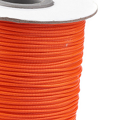 Темно-Оранжевый Корейские вощеные полиэфирные шнуры, темно-оранжевый, 1 мм, около 85 ярдов / рулон