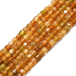 Tourmaline Natural Tourmaline Beads Strands, Faceted, Cube, 2x2x2mm, Hole: 0.6mm, about 182pcs/strand, 15.16''~15.55''(38.5~39.5cm)