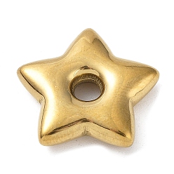 Oro 304 de acero inoxidable perlas espaciadoras, estrella, dorado, 18.5x19.5x4.5 mm, agujero: 3.5 mm