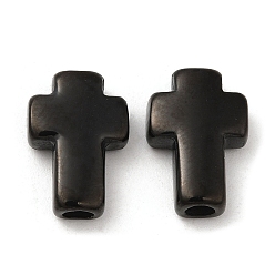 Electrophoresis Black 304 Stainless Steel Beads, Cross, Electrophoresis Black, 14~15x10x4mm, Hole: 2.7mm