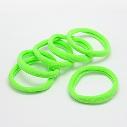 Lawn Green Girl's Hair Accessories, Nylon Thread Elastic Fiber Hair Ties, Lawn Green, 34mm