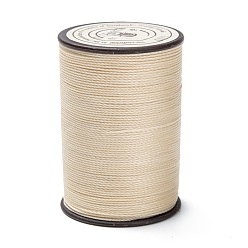 PeachPuff Round Waxed Polyester Thread String, Micro Macrame Cord, Twisted Cord, for Leather Sewing Stitching, PeachPuff, 0.55mm, about 131.23 yards(120m)/roll