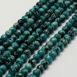 Teal Natural Labradorite Bead Strands, Dyed & Heated, Round, Faceted, Teal, 6mm, Hole: 0.5mm, about 64pcs/strand, 14.9 inch(38cm)