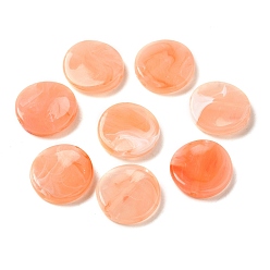 Saumon Clair Perles acryliques transparentes, plat rond, saumon clair, 11.5x2.7mm, Trou: 1.2mm, environ1580 pcs / 500 g