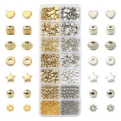 Mixed Color CCB Plastic Beads, Mixed Shapes, Mixed Color, 4~8x4~8x1~6.5mm, Hole: 1~2.5mm, 634pcs/box