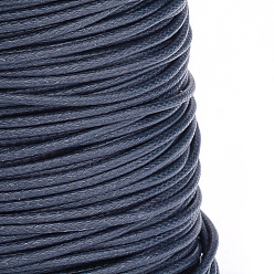 Marine Blue Braided Korean Waxed Polyester Cords, Marine Blue, 0.5mm, about 160yards/roll