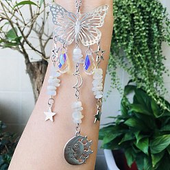 Opalite Opalite Butterfly Hanging Suncatcher Pendant Decoration, Sun Star Crystal Ball Prism Pendants, 230mm