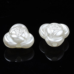 Coquillage De Mer Perles de nacre en plastique ABS, fleur, couleur de coquillage, 10.5x11.5x7.5mm, Trou: 1.8mm, environ1200 pcs / 500 g