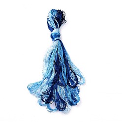 Marina Azul Hilos de bordar de seda real, cadena de pulseras de amistad, 8 colores, degradado de color, azul marino, 1 mm, 20 m / paquete, 8 paquetes / set